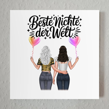 Magnetisches Fotoboard Wandbild Beste Nichte mit Namen & Wunschtext
