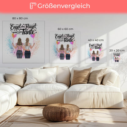 Personalisierte Leinwand Tante Bruder ist ein Engel mit 2 Clipart Frauen Namen Spruch