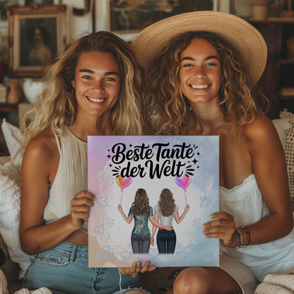 Poster Magnetisch Beste Tante Der Welt mit Wunschtext