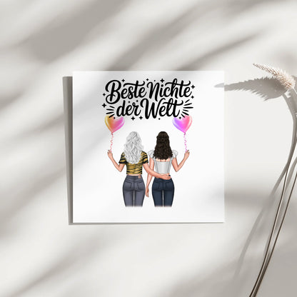 Magnetisches Fotoboard Wandbild Beste Nichte mit Namen & Wunschtext