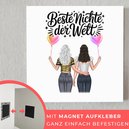 Magnetisches Fotoboard Wandbild Beste Nichte mit Namen & Wunschtext