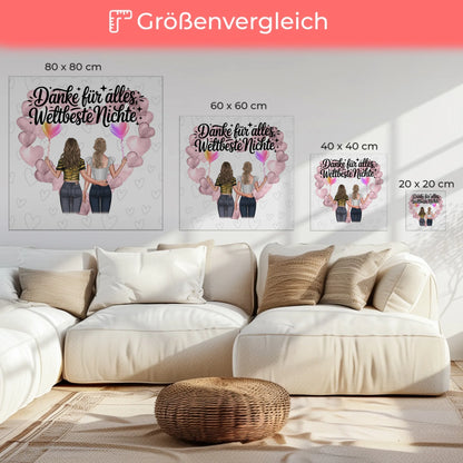 Leinwand Personalisiert Beste Nichte danke für alles 2 Clipart Frauen Namen & Spruch