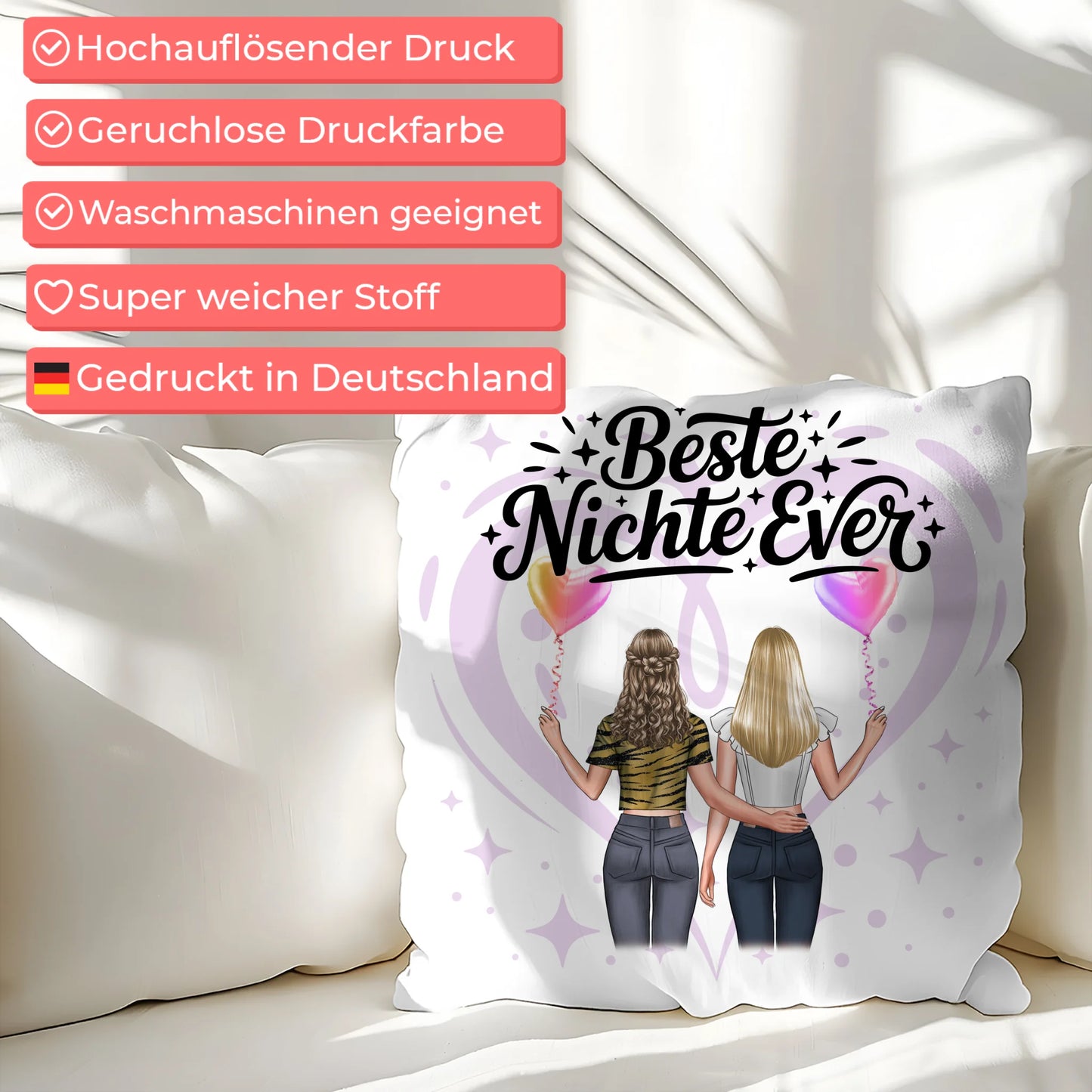 Kissen Mit Namen Nichte Beste Nichte Ever 2 Clipart Frauen Hintergrundbild & Wunschtext