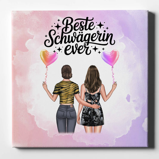 Leinwand Collagen Erstellen Schwägerin: Beste Schwägerin mit 2 Clipart Frauen & Namen