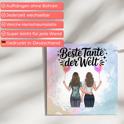 Poster Magnetisch Beste Tante Der Welt mit Wunschtext