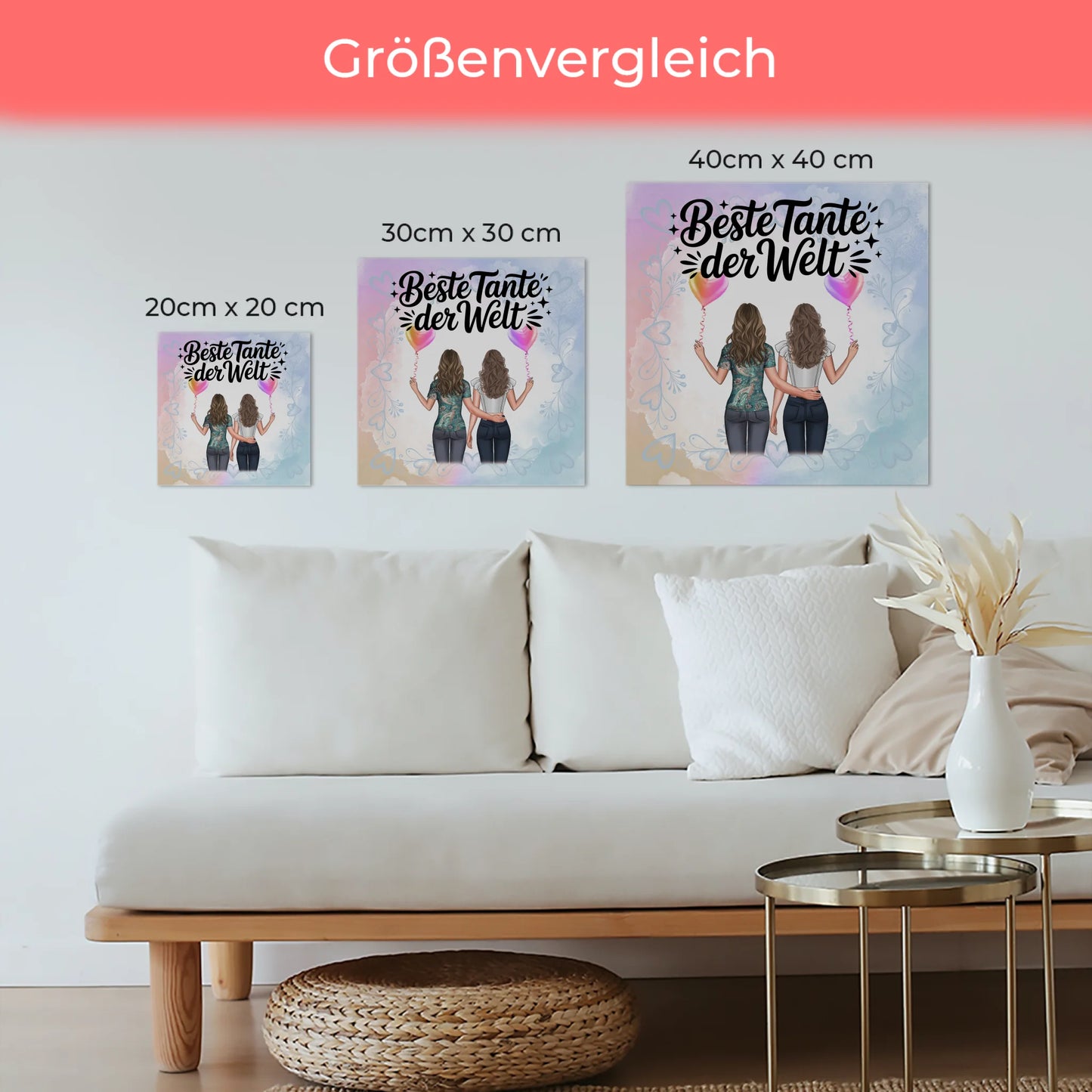 Poster Magnetisch Beste Tante Der Welt mit Wunschtext