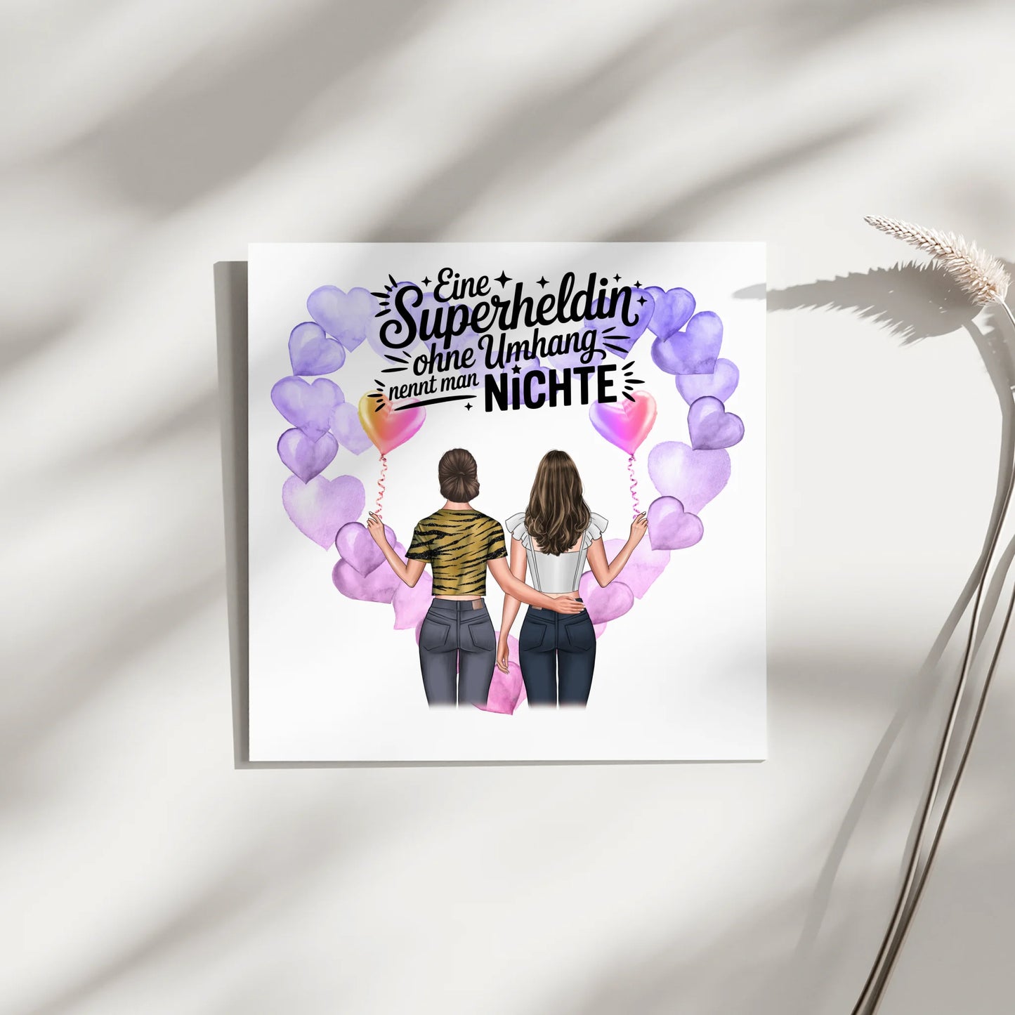 Magnet Wandbild Nichte - Lehrerin echte Heldin 2 Frauen-Cliparts, Namen & Spruch