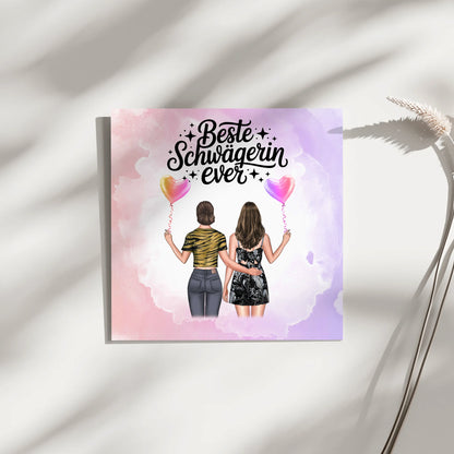 Leinwand Collagen Erstellen Schwägerin: Beste Schwägerin mit 2 Clipart Frauen & Namen