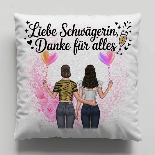 Kissen Mit Namen Schwägerin Danke liebe Schwägerin mit 2 Clipart Frauen & Wunschtext