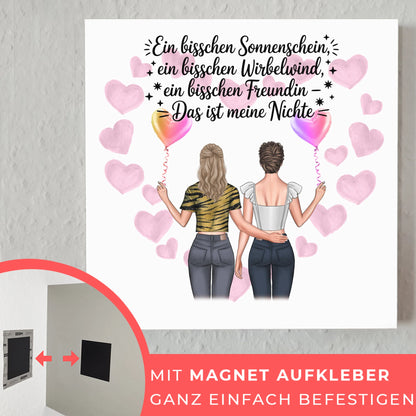 Magnetisches Fotoboard Wandbild Nichte Wirbelwind Namen & Spruch