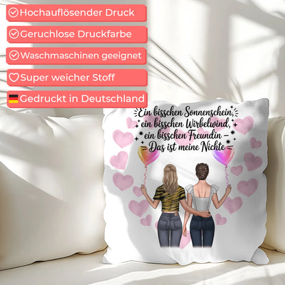 Foto Kissen Mit Namen Nichte Sonnenschein Wirbelwind mit Clipart