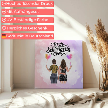 Leinwand Collagen Erstellen Schwägerin: Beste Schwägerin mit 2 Clipart Frauen & Namen