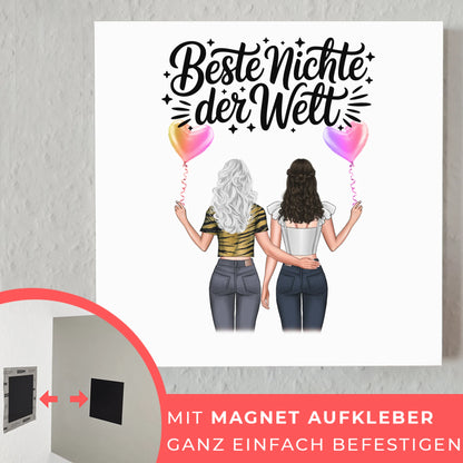 Magnetisches Fotoboard Wandbild Beste Nichte mit Namen & Wunschtext