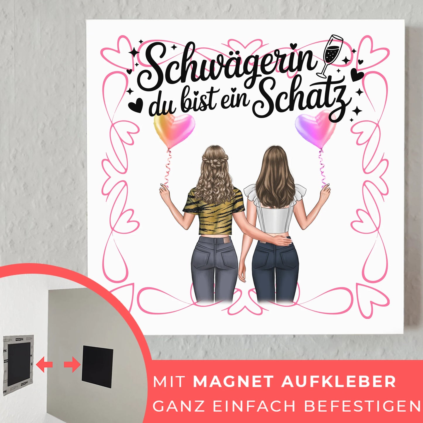 Magnet Poster Wandbild Fotocollage Schwägerin du bist ein Goldstück personalisierbar
