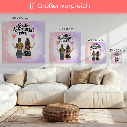 Leinwand Collagen Erstellen Schwägerin: Beste Schwägerin mit 2 Clipart Frauen & Namen