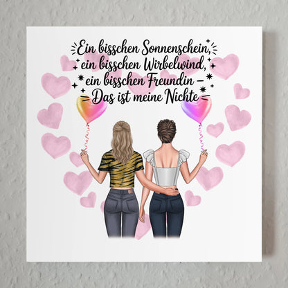 Magnetisches Fotoboard Wandbild Nichte Wirbelwind Namen & Spruch