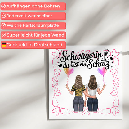 Magnet Poster Wandbild Fotocollage Schwägerin du bist ein Goldstück personalisierbar