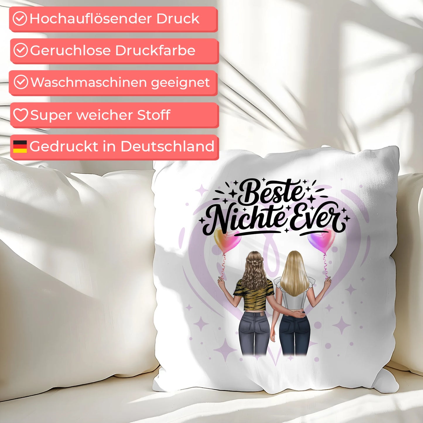 Kissen Mit Namen Nichte Beste Nichte Ever 2 Clipart Frauen Hintergrundbild & Wunschtext