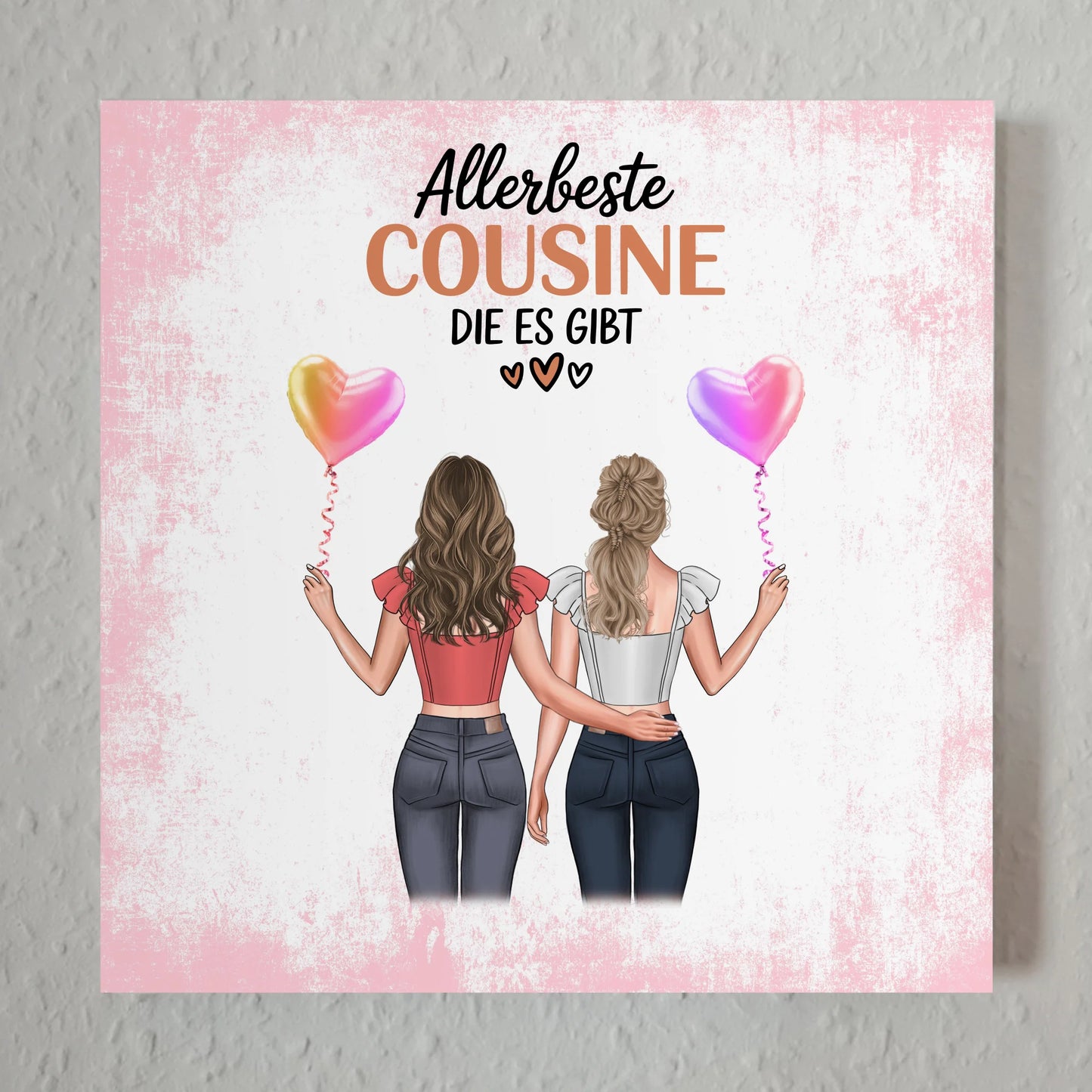 Magnetposter Fotoboard Allerbeste Cousine 2 Clipart Frauen, Namen & Wunschtext