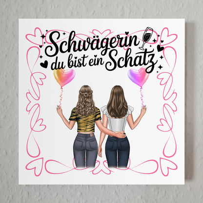 Magnet Poster Wandbild Fotocollage Schwägerin du bist ein Goldstück personalisierbar