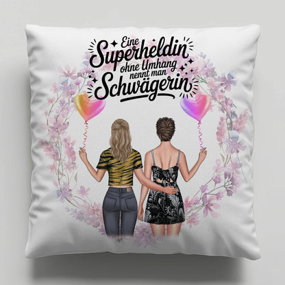 Foto Kissen Mit Namen für Schwägerin Lehrerin echte Heldin
