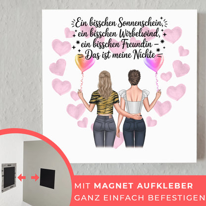 Magnetisches Fotoboard Wandbild Nichte Wirbelwind Namen & Spruch