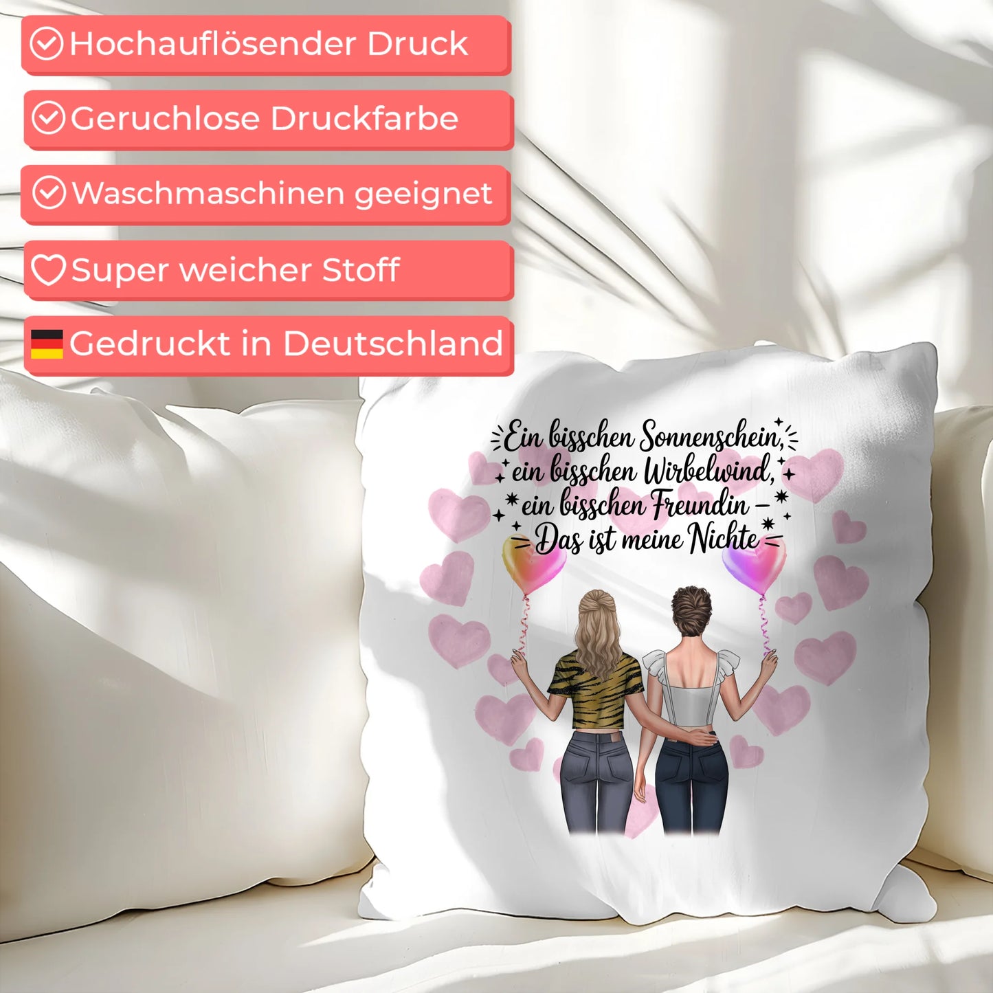 Foto Kissen Mit Namen Nichte Sonnenschein Wirbelwind mit Clipart