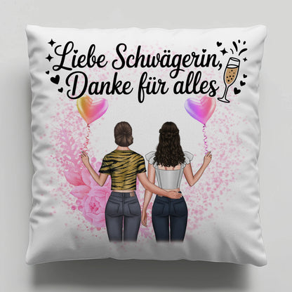 Kissen Mit Namen Schwägerin Danke liebe Schwägerin mit 2 Clipart Frauen & Wunschtext