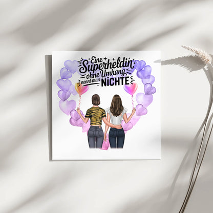 Magnet Wandbild Nichte - Lehrerin echte Heldin 2 Frauen-Cliparts, Namen & Spruch