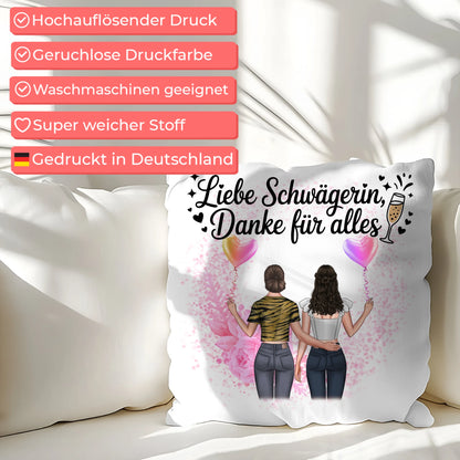 Kissen Mit Namen Schwägerin Danke liebe Schwägerin mit 2 Clipart Frauen & Wunschtext