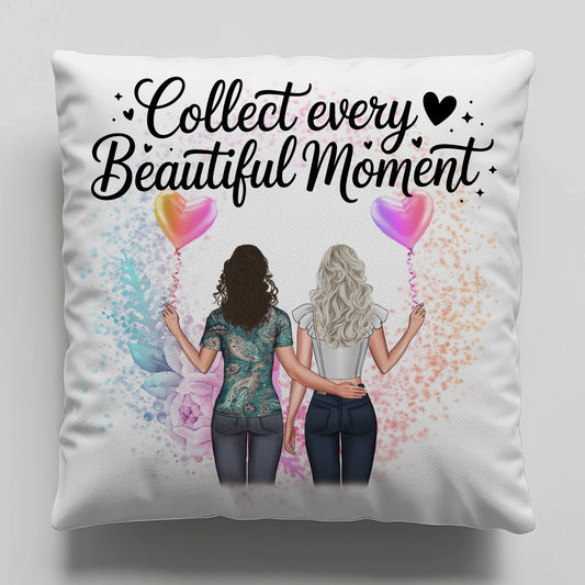 Kissen Mit Namen für Cousine Collect Every Beautiful Moment mit 2 Clipart-Frauen