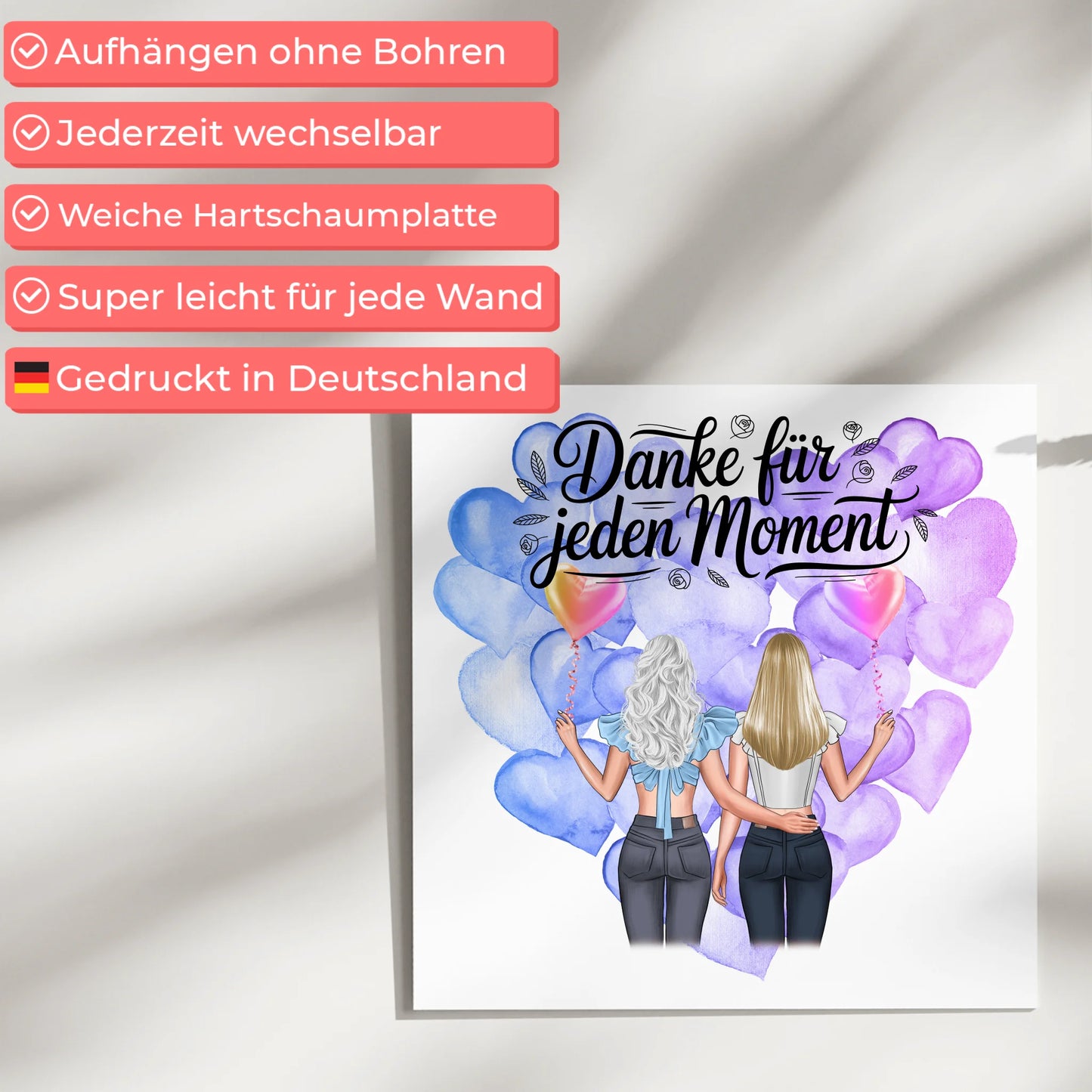 Magnetposter Cousine Danke für jeden Moment personalisierbar mit Namen und Wunschtext