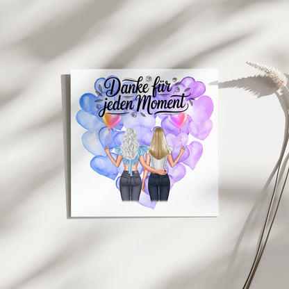 Magnetposter Cousine Danke für jeden Moment personalisierbar mit Namen und Wunschtext