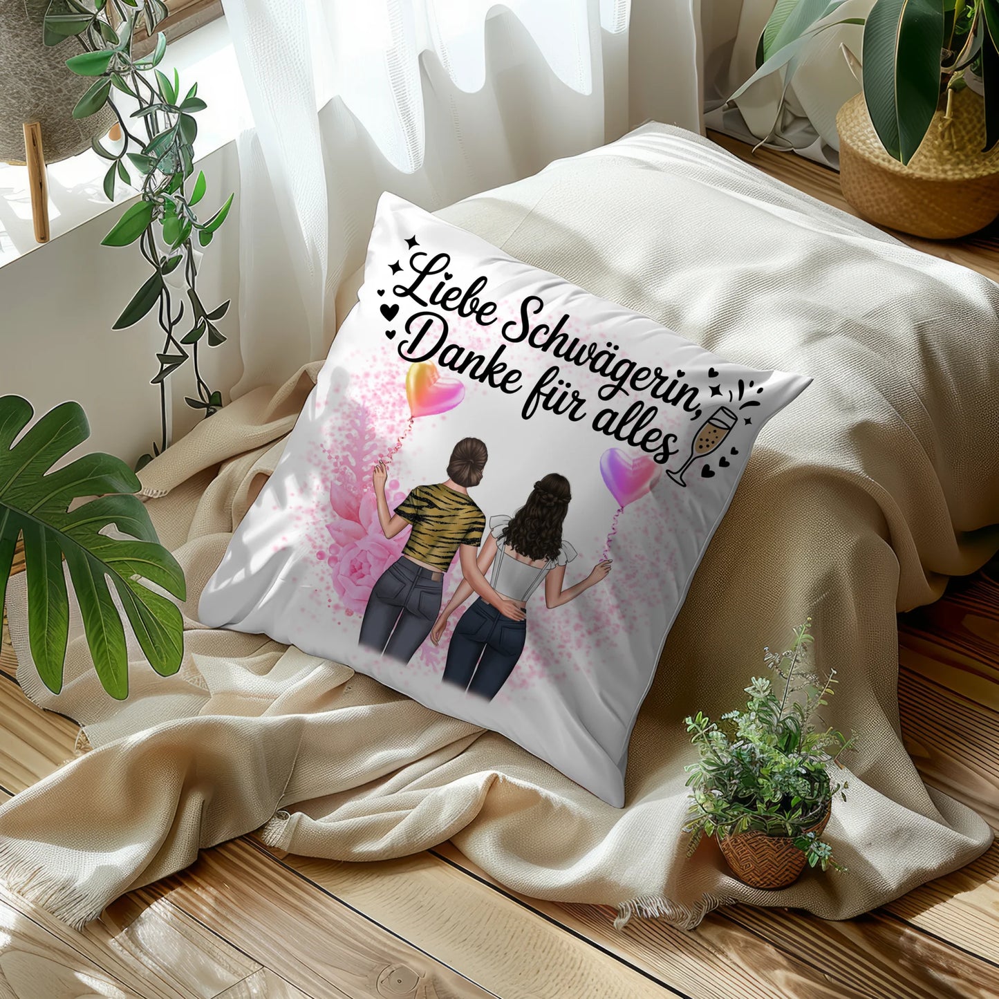 Kissen Mit Namen Schwägerin Danke liebe Schwägerin mit 2 Clipart Frauen & Wunschtext
