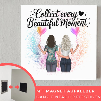 Fotoboard Poster Magnetisch personalisiert mit 2 Clipart Frauen, Namen & Wunschtext