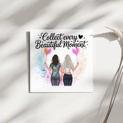 Personalisierte Leinwand Collect Every Beautiful Moment für Cousine mit 2 Clipart Frauen