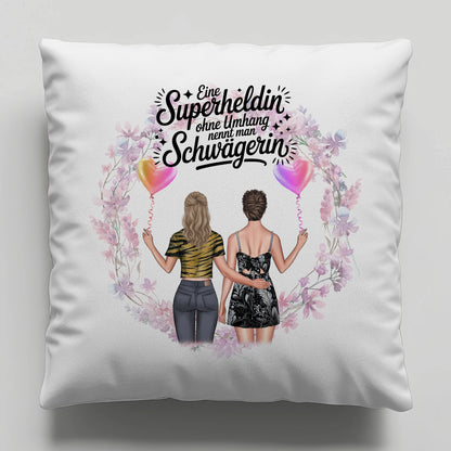Foto Kissen Mit Namen für Schwägerin Lehrerin echte Heldin
