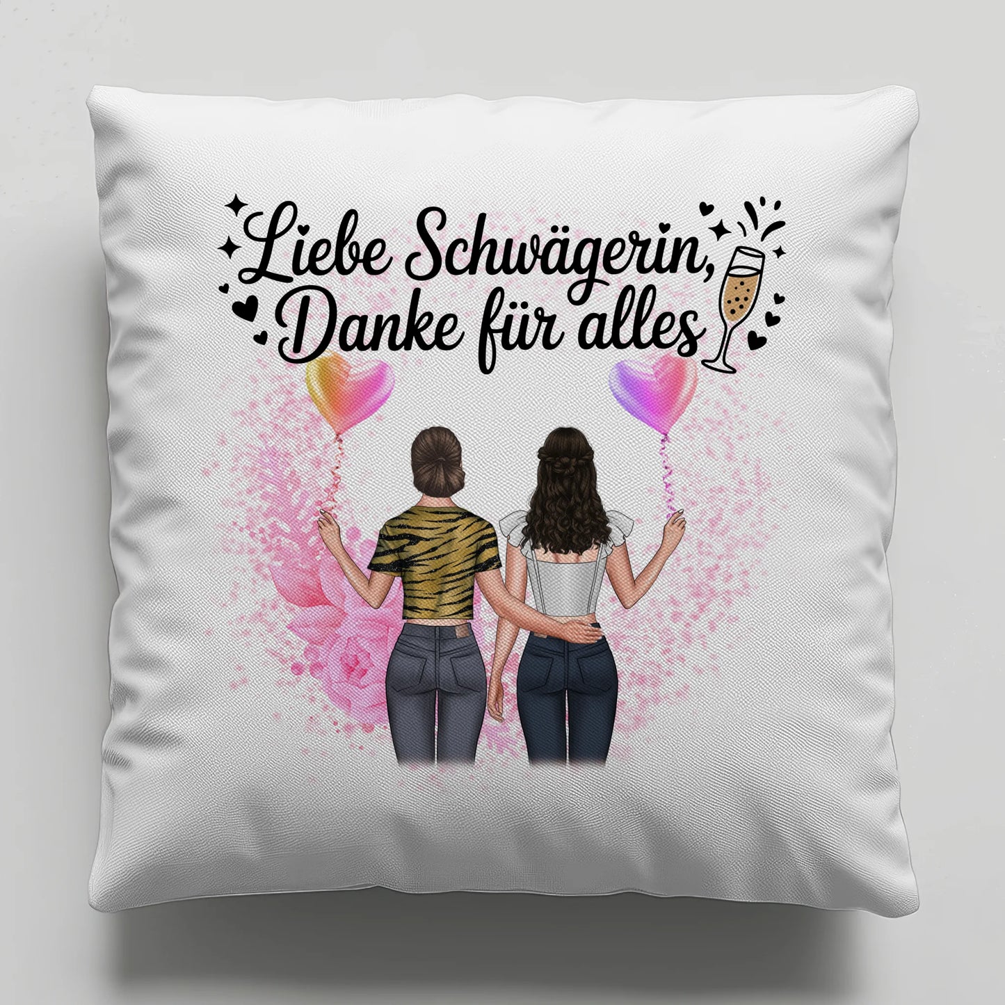 Kissen Mit Namen Schwägerin Danke liebe Schwägerin mit 2 Clipart Frauen & Wunschtext