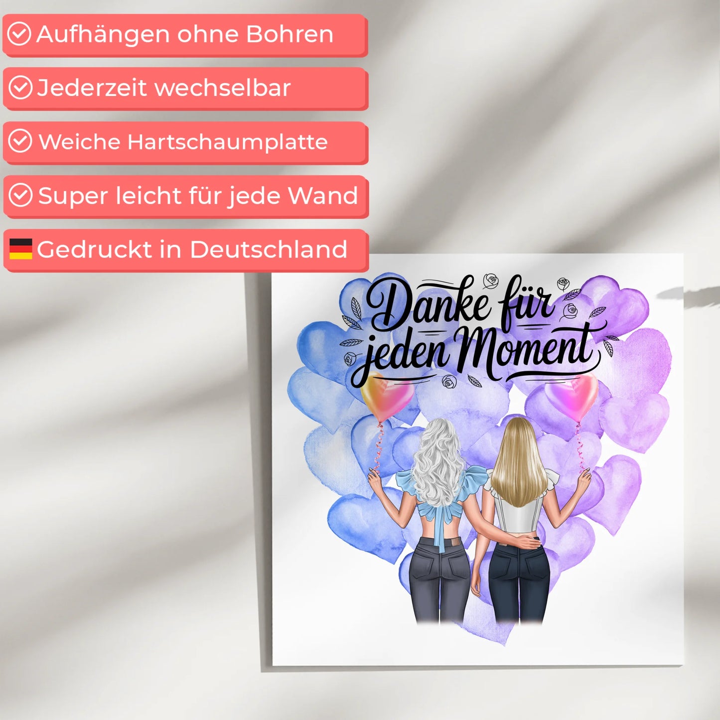 Magnetposter Cousine Danke für jeden Moment personalisierbar mit Namen und Wunschtext