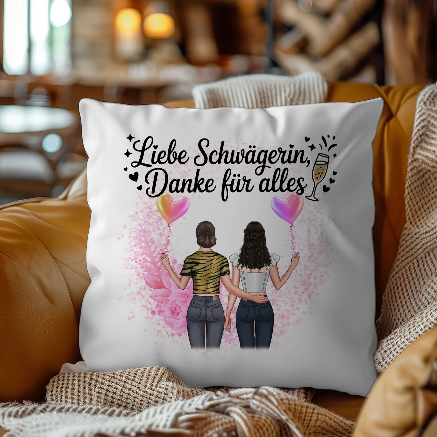 Kissen Mit Namen Schwägerin Danke liebe Schwägerin mit 2 Clipart Frauen & Wunschtext