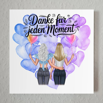Magnetposter Cousine Danke für jeden Moment personalisierbar mit Namen und Wunschtext