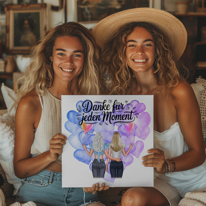 Magnetposter Cousine Danke für jeden Moment personalisierbar mit Namen und Wunschtext