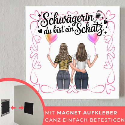 Magnet Poster Wandbild Fotocollage Schwägerin du bist ein Goldstück personalisierbar