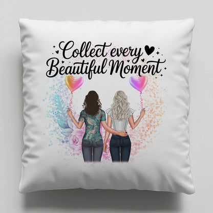 Kissen Mit Namen für Cousine Collect Every Beautiful Moment mit 2 Clipart-Frauen