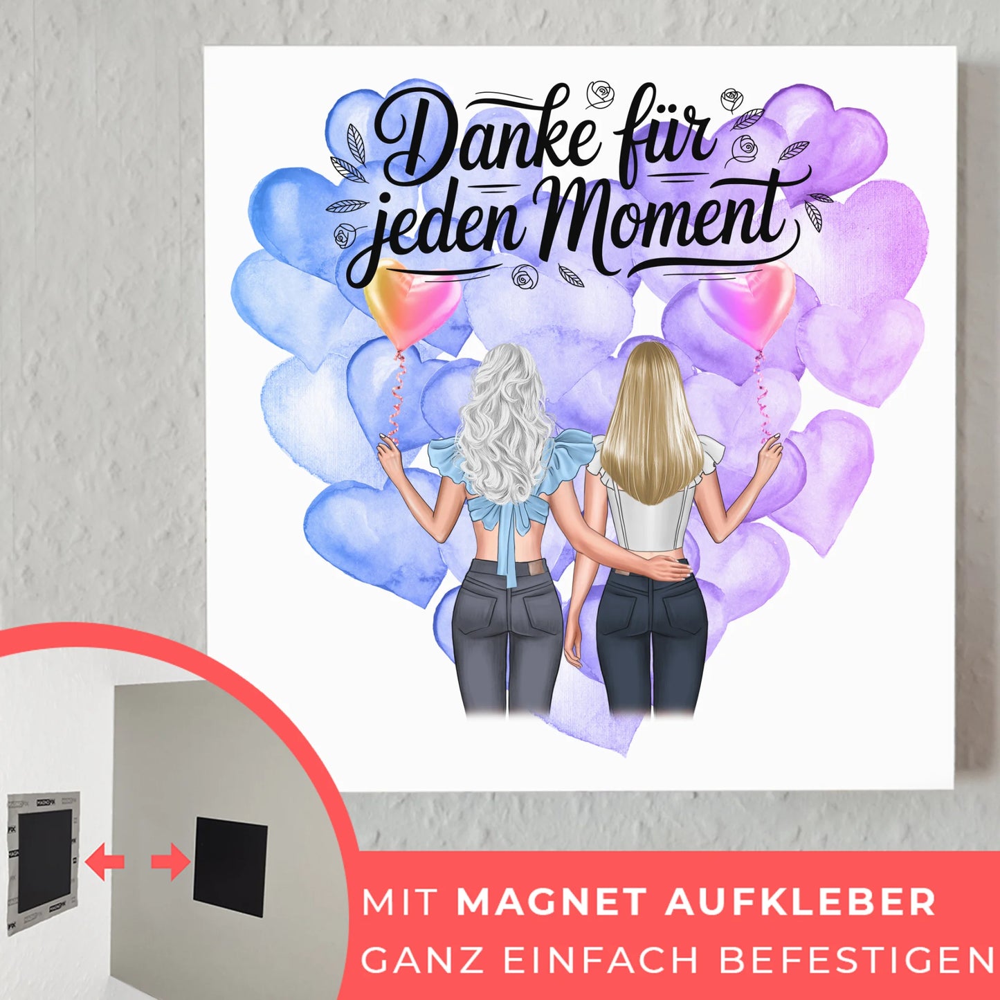Magnetposter Cousine Danke für jeden Moment personalisierbar mit Namen und Wunschtext