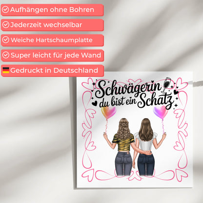 Magnet Poster Wandbild Fotocollage Schwägerin du bist ein Goldstück personalisierbar