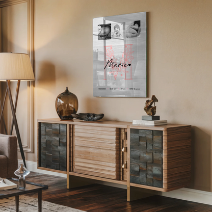 Foto Mit Acrylglas Geburt Baby Fotocollage Geburtsdaten Black White Poster 2