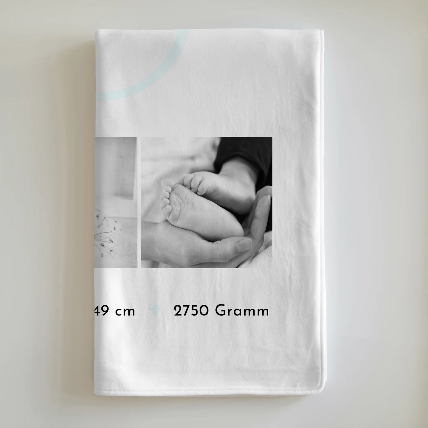 Personalisierte Babydecke Mit Namen Geburt Baby Geburtsdaten Fotos Black and White Design 6