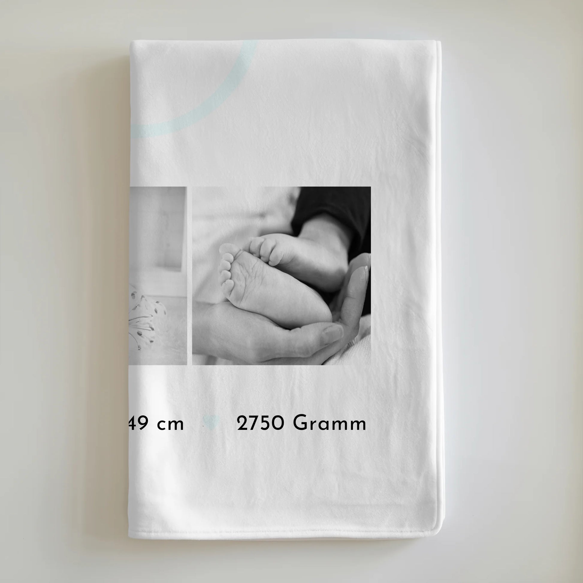 Personalisierte Babydecke Mit Namen Geburt Baby Geburtsdaten Fotos Black and White Design 6