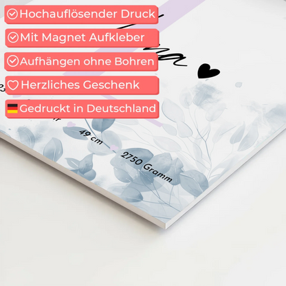 Fotoboard Magnet Poster Geburt Baby 5 Fotos Geburtsdaten Black and White 10